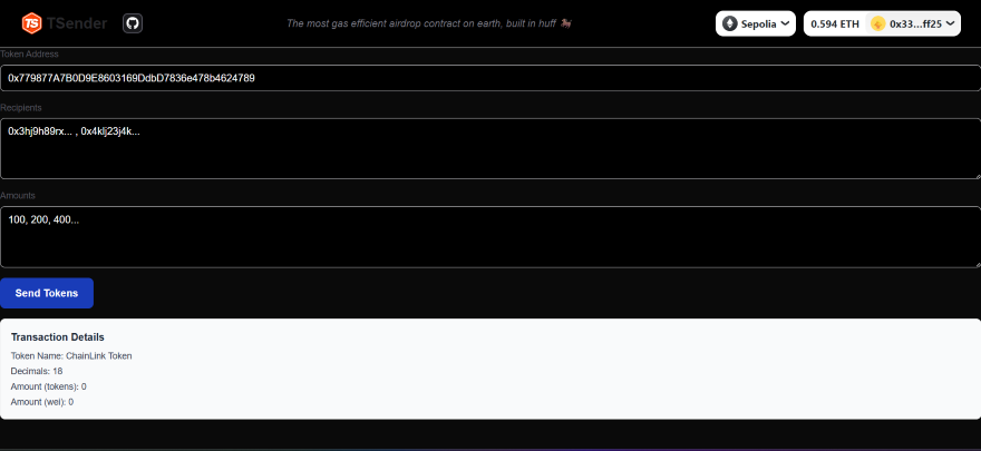 TSender Fullstack App